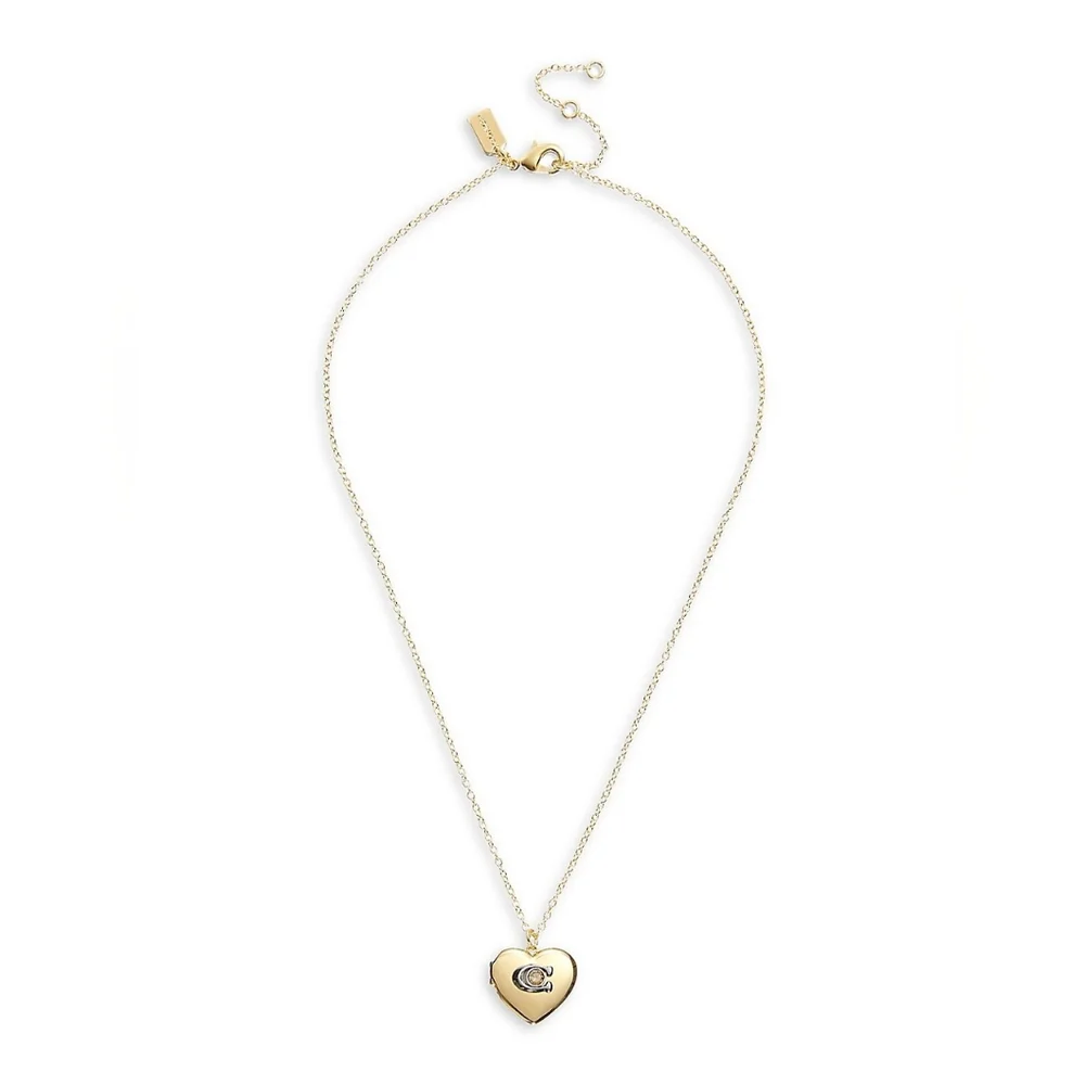 Coach Gold Heart Pendant Locket Necklace - Picture 2 of 8